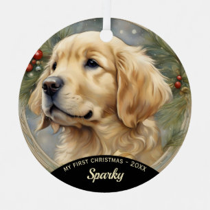 Golden Retriever Puppy Eerste Kerstmis Ornament