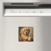 Golden Retriever Puppy in een mand Magneet (Insitu (Vaatwasser))