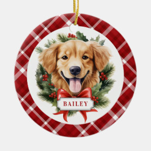 Golden Retriever Puppy Keramische Cirkel Ornament