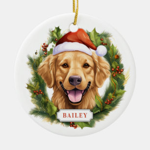 Golden Retriever Puppy Keramische Cirkel Ornament