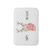 Golden Retriever Puppy KerstAntlers Stripe Badmat (Voorkant Verticaal)