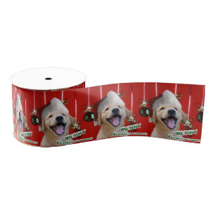Golden Retriever Puppy Kerstmis Grosgrain Lint