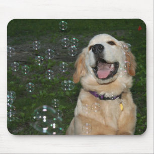 Golden Retriever Puppy met bubbels Muismat