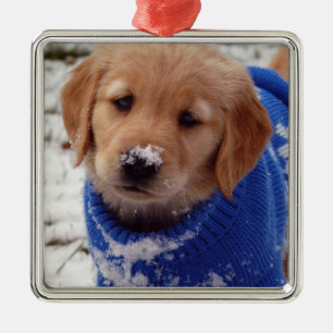 Golden Retriever Puppy Metalen Ornament