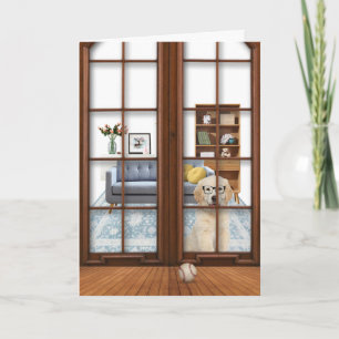 Golden Retriever Puppy Miss You Card Kaart