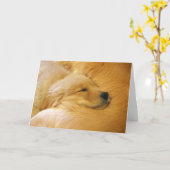 Golden Retriever Puppy Moederdag Kaart (Gele Bloem)