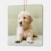 Golden Retriever Puppy op Couch Keramisch Ornament (Links)