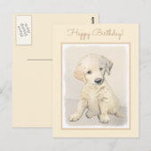 Golden Retriever Puppy Painting - Originele Dog Ar Briefkaart (Voorkant / Achterkant)