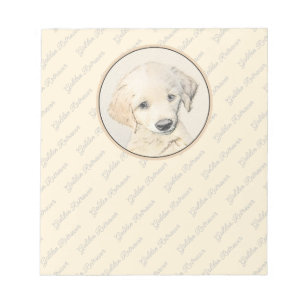 Golden Retriever Puppy Painting - Originele Dog Ar Notitieblok