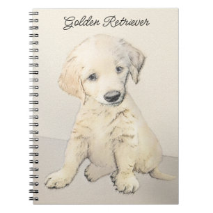 Golden Retriever Puppy Painting - Originele Dog Ar Notitieboek