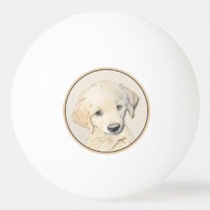 Golden Retriever Puppy Painting - Originele Dog Ar Pingpongballen