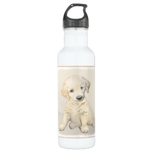 Golden Retriever Puppy Painting - Originele Dog Ar Waterfles