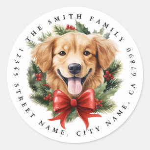 Golden Retriever Puppy Ronde Stickers