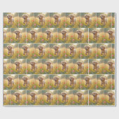 Golden Retriever Puppy Running In a Meadow Cadeaupapier (Vlak)