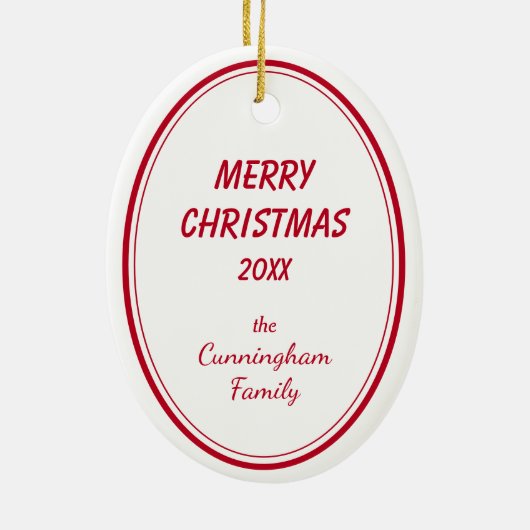 Golden Retriever Puppy Santa Bulb Kerstmis Keramisch Ornament (Achterkant)