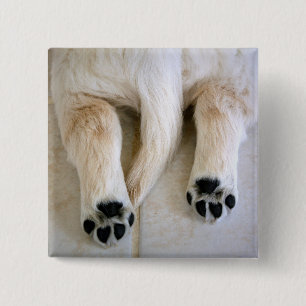 Golden Retriever Puppy Toes Vierkante Button 5,1 Cm