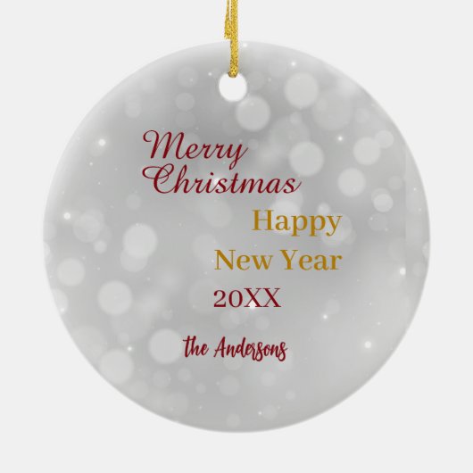 Golden Retriever Puppy Verpakt in Kerstverlichting Keramisch Ornament (Achterkant)