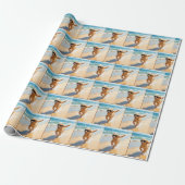 Golden Retriever Puppy Walking the Beach Cadeaupapier (Uitgerold)