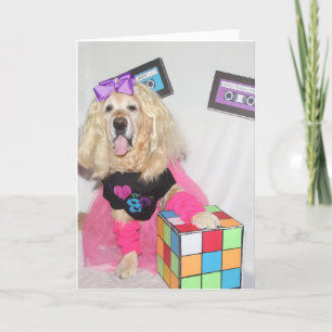 Golden Retriever Rad 80s Verjaardag Kaart