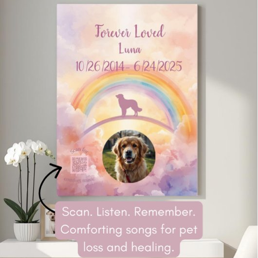 Golden Retriever Rainbow Bridge Poster – Dog Loss