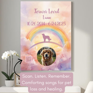 Golden Retriever Rainbow Bridge Poster – Dog Loss Perfect Poster