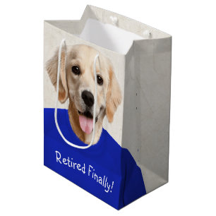 Golden Retriever Retirement Humor Medium Gift Bag Cadeauzakje