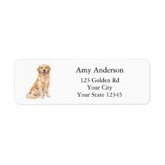 Golden Retriever Retouradreslabel Etiket