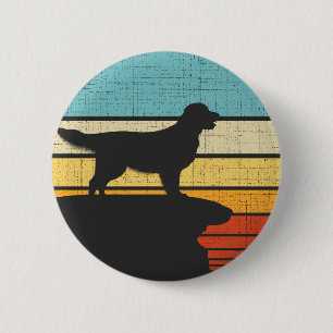 Golden Retriever Retro 60s 70s Hondeneigenaar Ronde Button 5,7 Cm