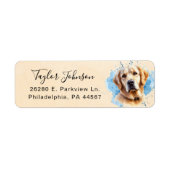 Golden Retriever Return Address Label (Voorkant)