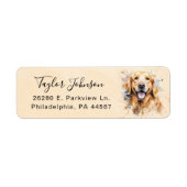 Golden Retriever Return Address Label (Voorkant)