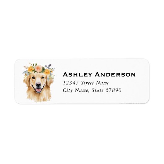 Golden Retriever Return Address Labels (Voorkant)