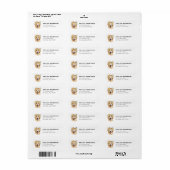 Golden Retriever Return Address Labels (Full Sheet)