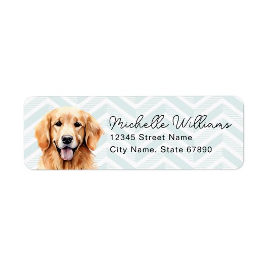 Golden Retriever Return Address Labels (Voorkant)