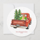 Golden Retriever Rode Kerstmis Feestdagenkaart (Voorkant)