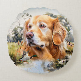 Golden Retriever Rond Kussen