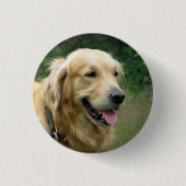 Golden Retriever Ronde Button 3,2 Cm (Voorkant)