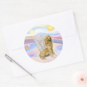 Golden Retriever Ronde Sticker (Envelop)