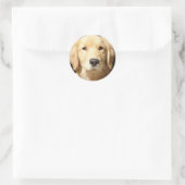 Golden Retriever Ronde Sticker (Tas)