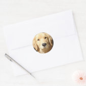 Golden Retriever Ronde Sticker (Envelop)