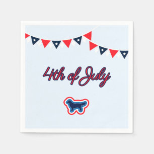 Golden Retriever Rood Wit En Blauw 4 juli Servet