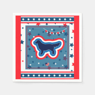 Golden Retriever Rood Wit En Blauw 4 juli Servet