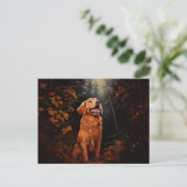 Golden Retriever 's nachts Briefkaart (Staand voorkant)