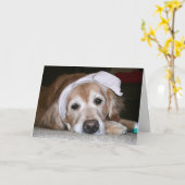 Golden Retriever S'améliorer bientôt Carte de voeu (Fleur jaune)