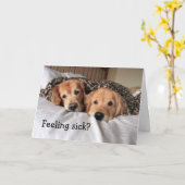 Golden Retriever S'améliorer bientôt Carte de voeu (Fleur jaune)