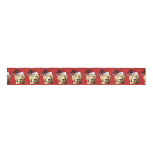 Golden Retriever Santa Claus Grosgrain Lint