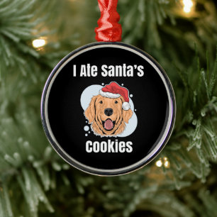 Golden Retriever Santa Dog Metalen Ornament