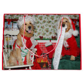 Golden Retriever Santa en Mrs Claus Large Cadeauzakje (Voorkant)