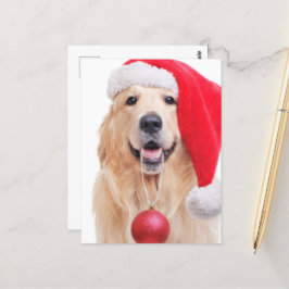 Golden Retriever Santa Hat Briefkaart