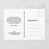 GOLDEN RETRIEVER SANTA HAT KERSTMIS SINGLE FOTO FEESTDAGENKAART (Achterkant)