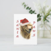 Golden Retriever Santa Paws Feestdagenkaart (Staand voorkant)